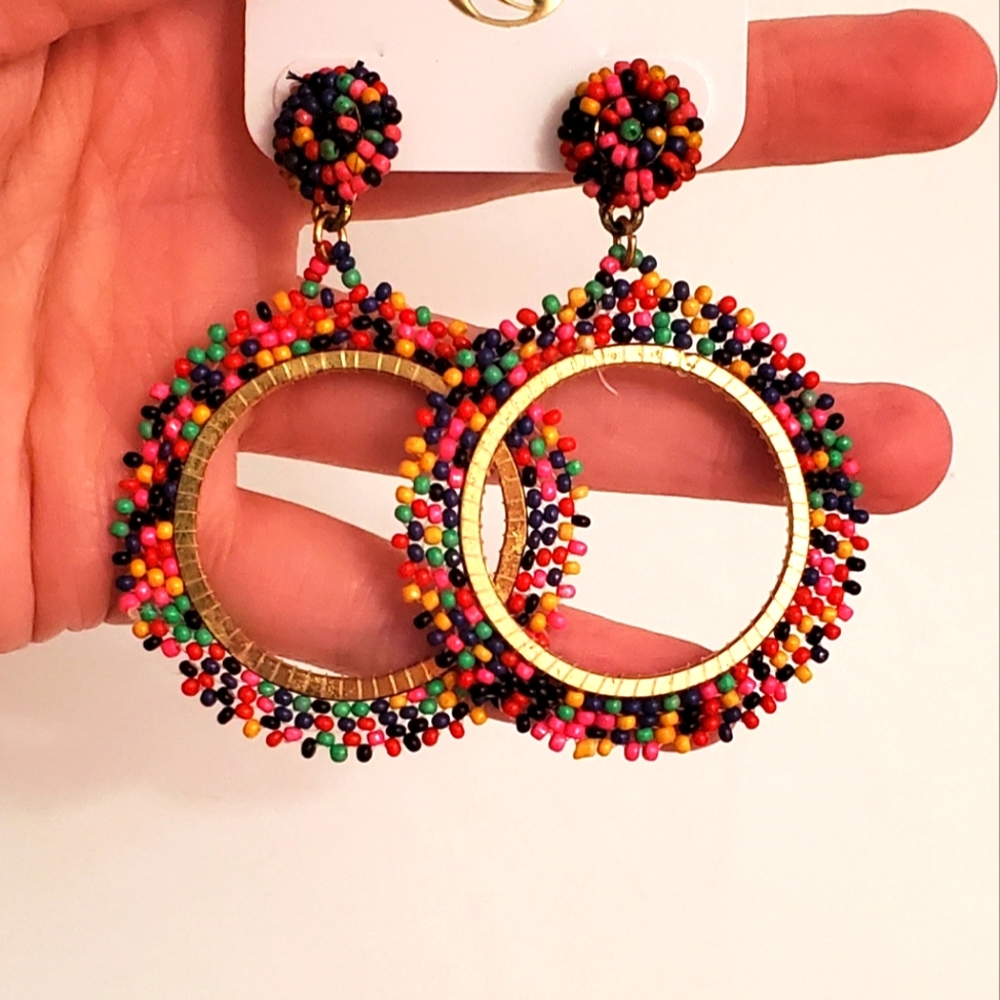 NEW! Charming Charlie Candilicious Colorful Red Multicolor Earrings